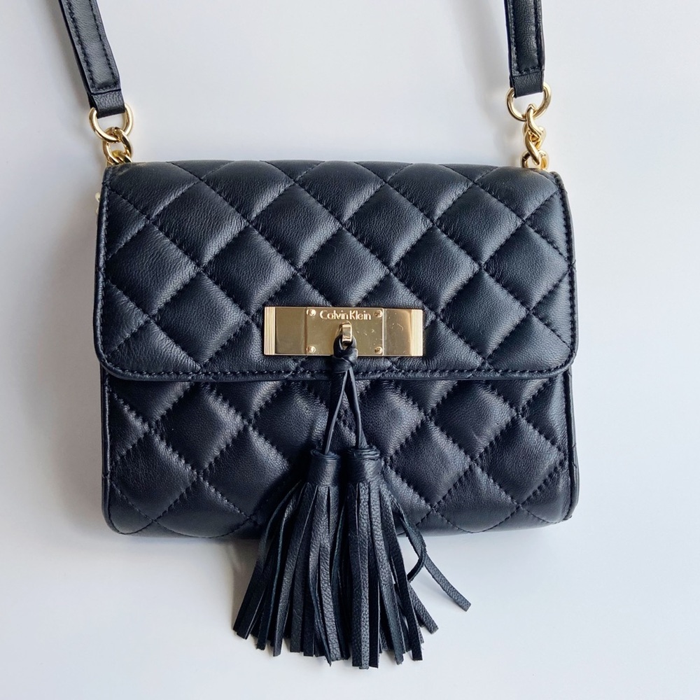 Brand new Calvin Klein leather quilted crossbody handbag